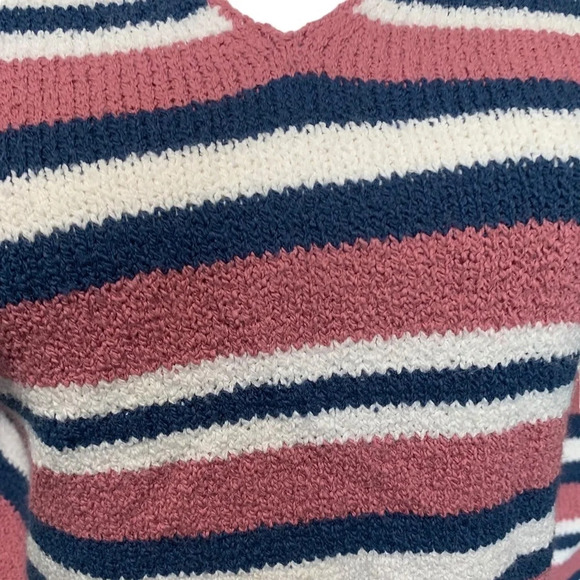 Cherokee Pullover Sweater Womens Pink Blue Striped Ribbed Long Sleeve Size XL - Picture 5 of 6
